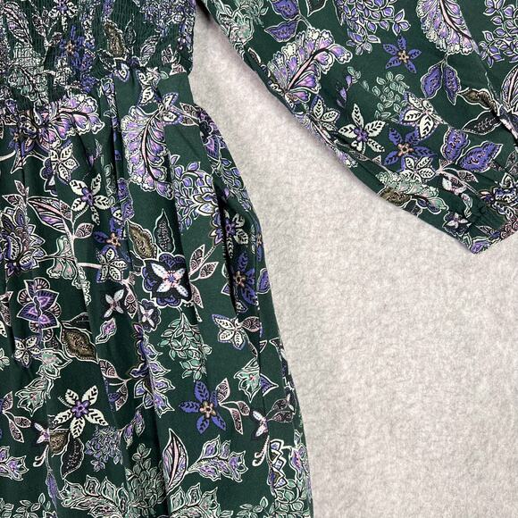 Marine Layer Forest Floral Ivy Smocked Midi Dress Size Small - Picture 5 of 14